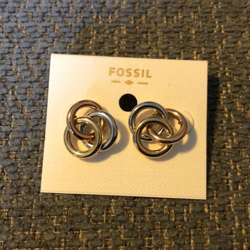 Fossil tri color earrings